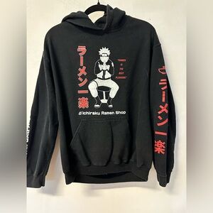 Naruto Shippuden Hoodie size men S/SP Black Pullover Sweater Ichiraku Ramen Shop